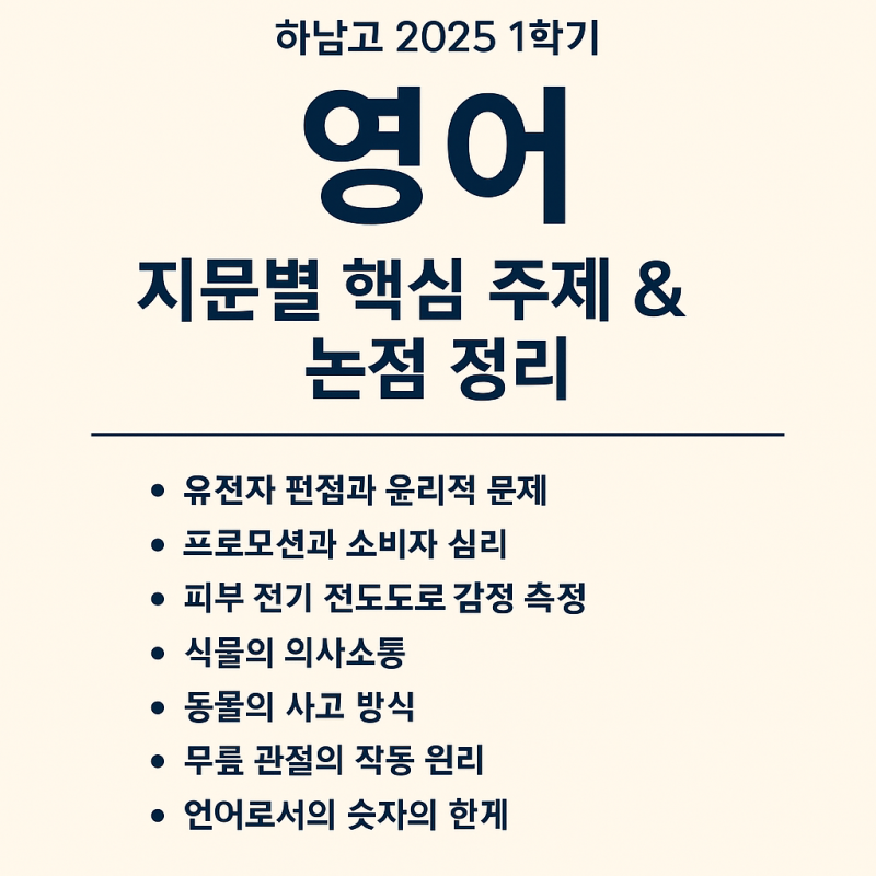 하남고 서술형 대비